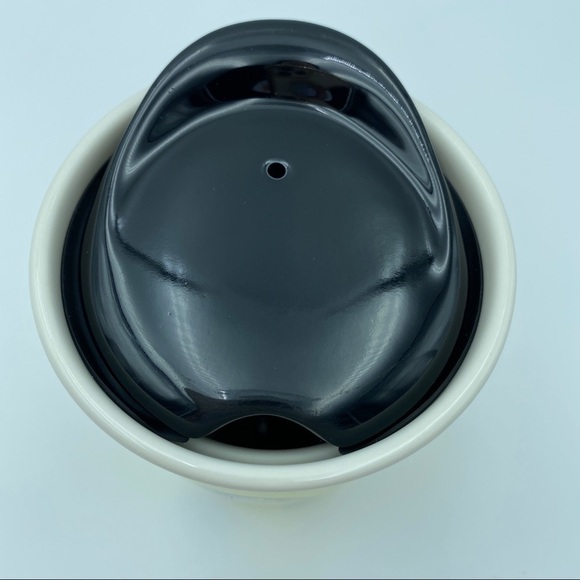 Starbucks Coffee 2015 12oz Yellow Black Polka Dot Ceramic Travel Tumbler Mug - Picture 6 of 6